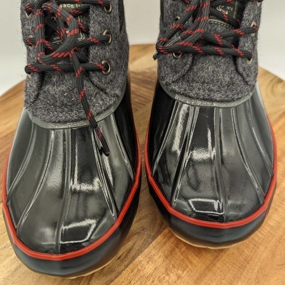 Bass Mandarin Short Duck Boots Woman's Size 6 Black‎ Gray Wool - Picture 3 of 14
